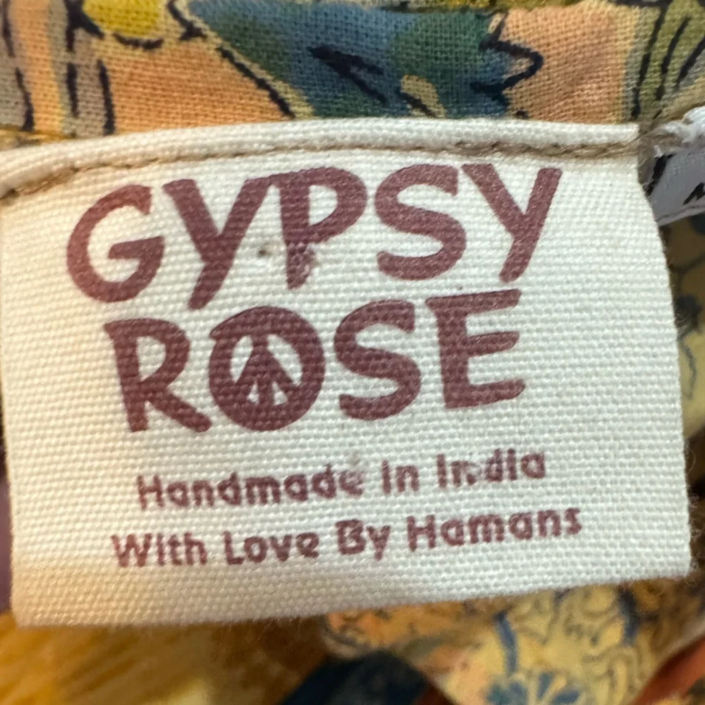 Boho Patchwork Spaghetti Strap High Low Dress Festival Size S Gypsy Rose - Picture 9 of 10